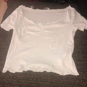 White T-shirt with ruffles
